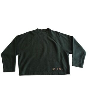 Benetton Highlands VTG Italy‎ Made Wool Gnome Forest Green Batwing Sweatshirt M